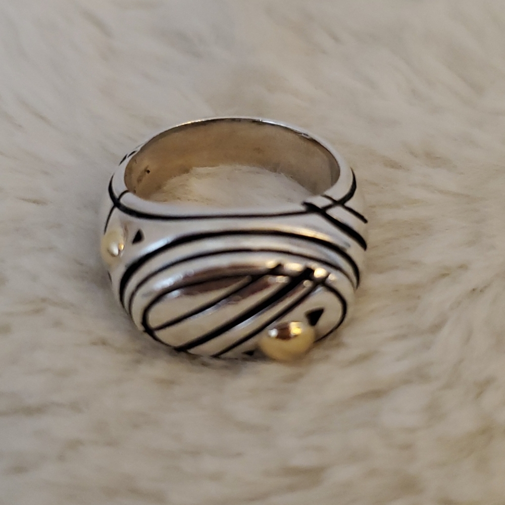 John Atencio Sterling Silver & Gold Ring mixed metal